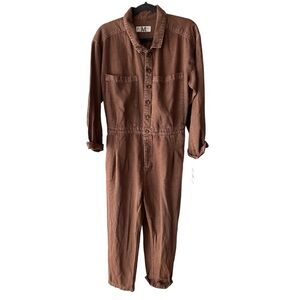 NWT Free People 100% Cotton Acorn Brown Coveralls